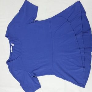 IsaacMizrahi Short Sleeved Top Size Large Indigo Blue
